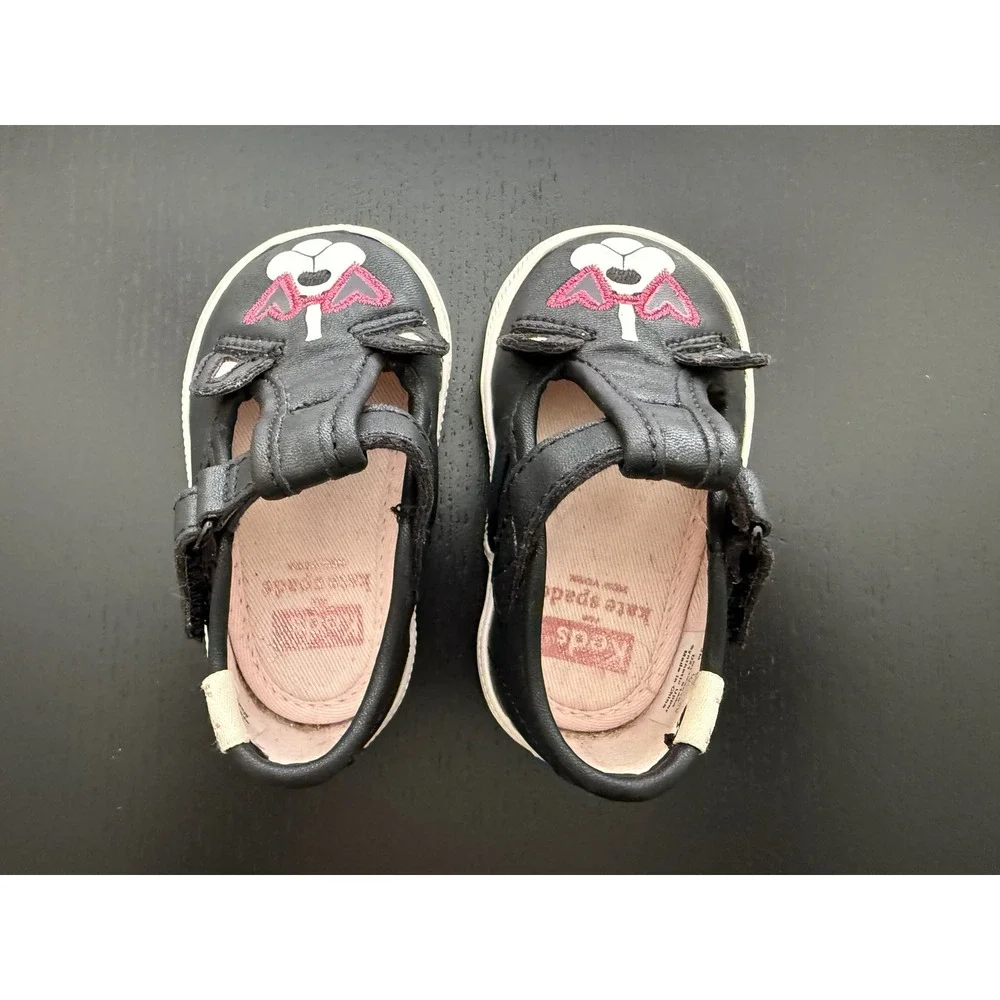 Keds x Kate Spade French Bulldog‎ Sneaker Baby T-Strap Crib Shoe Size 2M Black